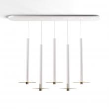 Koncept Inc CMP-L5-S-24-MWT+MBRS9 - Combi Pendant 24" Linear 5 Combo Matte White with Matte White Canopy