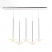 Koncept Inc CMP-L5-S-24-MWT+MPTB9+GLB - Combi Pendant 24" Linear 5 Combo Matte White with Matte White Canopy