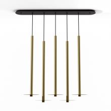 Koncept Inc CMP-L5-S-36-BRS+MBRS9 - Combi Pendant 36" Linear 5 Combo Brass with Matte Black Canopy