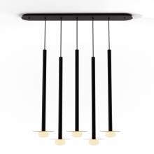 Koncept Inc CMP-L5-S-36-MTB+MBRS9+GLB - Combi Pendant 36" Linear 5 Combo Matte Black with Matte Black Canopy