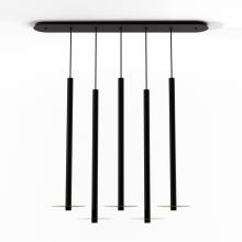 Koncept Inc CMP-L5-S-36-MTB+MBRS9 - Combi Pendant 36" Linear 5 Combo Matte Black with Matte Black Canopy