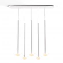 Koncept Inc CMP-L5-S-36-MWT+MPTB9+GLB - Combi Pendant 36" Linear 5 Combo Matte White with Matte White Canopy