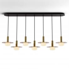 Koncept Inc CMP-L7-S-06-BRS+GTEA9+GLB - Combi Pendant 6" Linear 7 Combo Brass with Matte Black Canopy