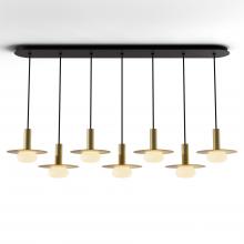 Koncept Inc CMP-L7-S-06-BRS+MBRS9+GLB - Combi Pendant 6" Linear 7 Combo Brass with Matte Black Canopy