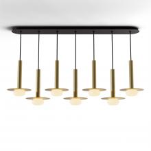 Koncept Inc CMP-L7-S-12-BRS+MBRS9+GLB - Combi Pendant 12" Linear 7 Combo Brass with Matte Black Canopy