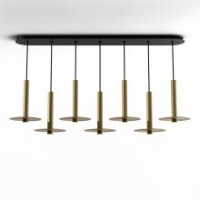 Koncept Inc CMP-L7-S-12-BRS+MBRS9 - Combi Pendant 12" Linear 7 Combo Brass with Matte Black Canopy