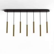 Koncept Inc CMP-L7-S-12-BRS - Combi Pendant 12" Linear 7 Combo Brass with Matte Black Canopy, Suspension / Flush Mount 2-in-1