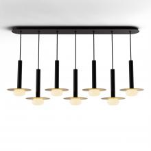 Koncept Inc CMP-L7-S-12-MTB+MBRS9+GLB - Combi Pendant 12" Linear 7 Combo Matte Black with Matte Black Canopy