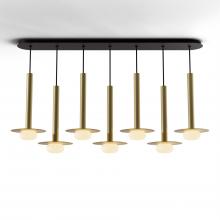 Koncept Inc CMP-L7-S-16-BRS+MBRS9+GLB - Combi Pendant 16" Linear 7 Combo Brass with Matte Black Canopy