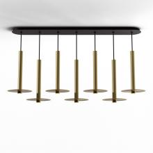 Koncept Inc CMP-L7-S-16-BRS+MBRS9 - Combi Pendant 16" Linear 7 Combo Brass with Matte Black Canopy