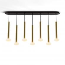 Koncept Inc CMP-L7-S-16-BRS+NA+GLB - Combi Pendant 16" Linear 7 Combo Brass with Matte Black Canopy