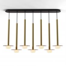 Koncept Inc CMP-L7-S-24-BRS+GTEA9+GLB - Combi Pendant 24" Linear 7 Combo Brass with Matte Black Canopy