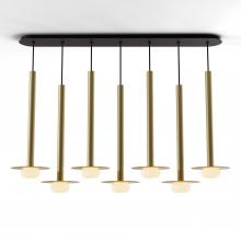 Koncept Inc CMP-L7-S-24-BRS+MBRS9+GLB - Combi Pendant 24" Linear 7 Combo Brass with Matte Black Canopy