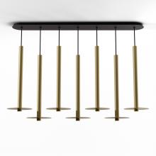 Koncept Inc CMP-L7-S-24-BRS+MBRS9 - Combi Pendant 24" Linear 7 Combo Brass with Matte Black Canopy