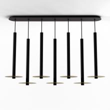 Koncept Inc CMP-L7-S-24-MTB+MBRS9 - Combi Pendant 24" Linear 7 Combo Matte Black with Matte Black Canopy