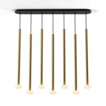 Koncept Inc CMP-L7-S-36-BRS+NA+GLB - Combi Pendant 36" Linear 7 Combo Brass with Matte Black Canopy