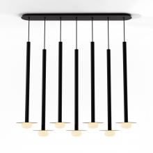 Koncept Inc CMP-L7-S-36-MTB+MBRS9+GLB - Combi Pendant 36" Linear 7 Combo Matte Black with Matte Black Canopy