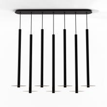 Koncept Inc CMP-L7-S-36-MTB+MBRS9 - Combi Pendant 36" Linear 7 Combo Matte Black with Matte Black Canopy