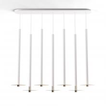 Koncept Inc CMP-L7-S-36-MWT+MBRS9 - Combi Pendant 36" Linear 7 Combo Matte White with Matte White Canopy