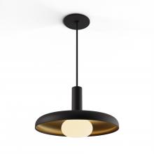 Koncept Inc CMP-S1-S-06-MTB+SMBB12+GLB - Combi Pendant 6" Single Unit Matte Black with Matte Black Canopy