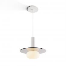 Koncept Inc CMP-S1-S-06-MWT+GDGY9+GLB - Combi Pendant 6" Single Unit Matte White with Matte White Canopy