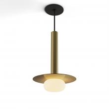 Koncept Inc CMP-S1-S-12-BRS+MBRS9+GLB - Combi Pendant 12" Single Unit Brass with Matte Black Canopy