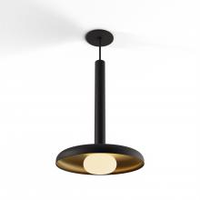 Koncept Inc CMP-S1-S-16-MTB+SMBB12+GLB - Combi Pendant 16" Single Unit Matte Black with Matte Black Canopy