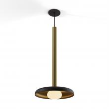 Koncept Inc CMP-S1-S-24-BRS+SMBB12+GLB - Combi Pendant 24" Single Unit Brass with Matte Black Canopy