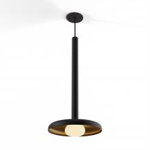 Koncept Inc CMP-S1-S-24-MTB+SMBB12+GLB - Combi Pendant 24" Single Unit Matte Black with Matte Black Canopy