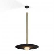 Koncept Inc CMP-S1-S-36-BRS+ACCL20+GLB - Combi Pendant 36" Single Unit Brass with Matte Black Canopy