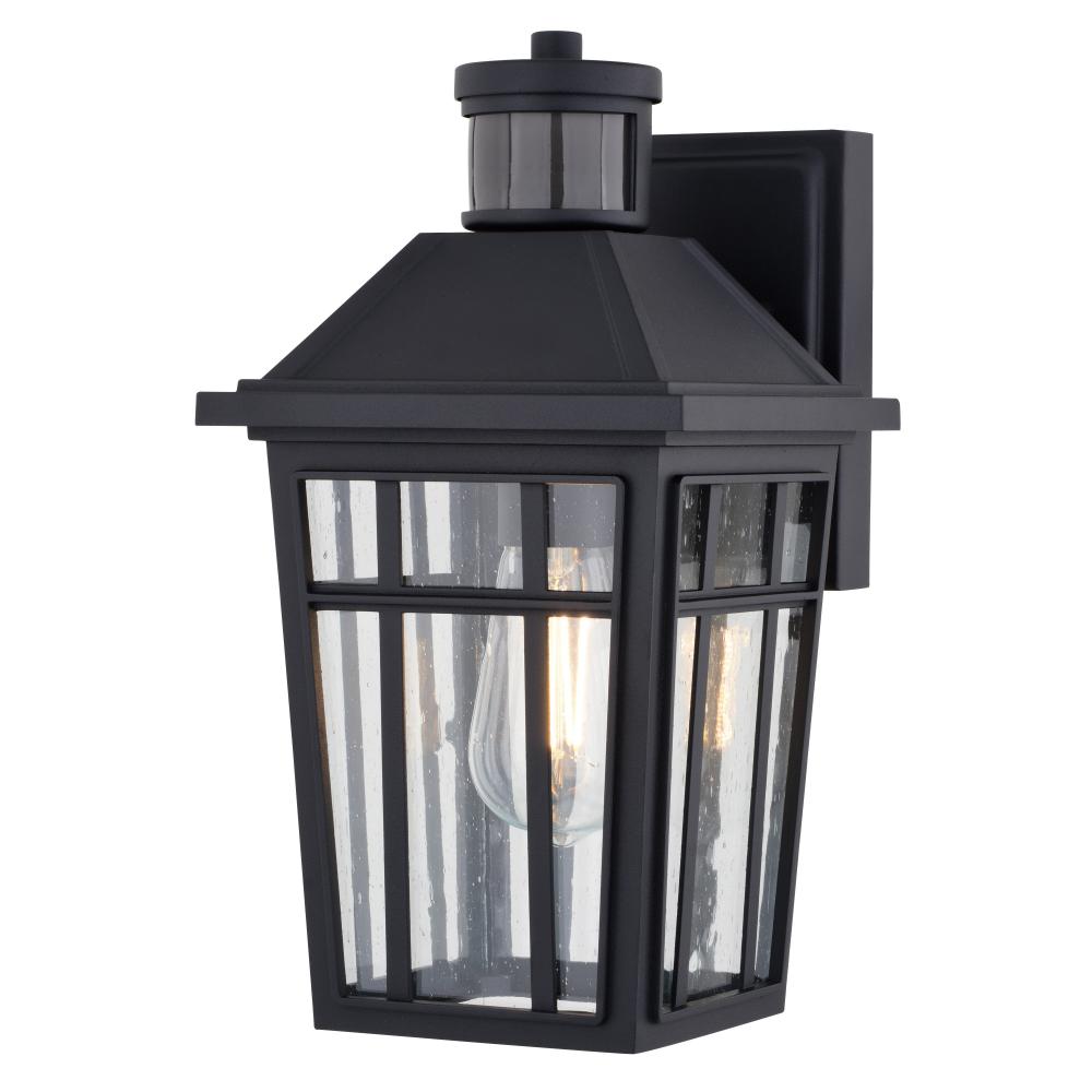 Garfield Park 12.25-in. H Outdoor Motion Sensor Wall Light Textured Black