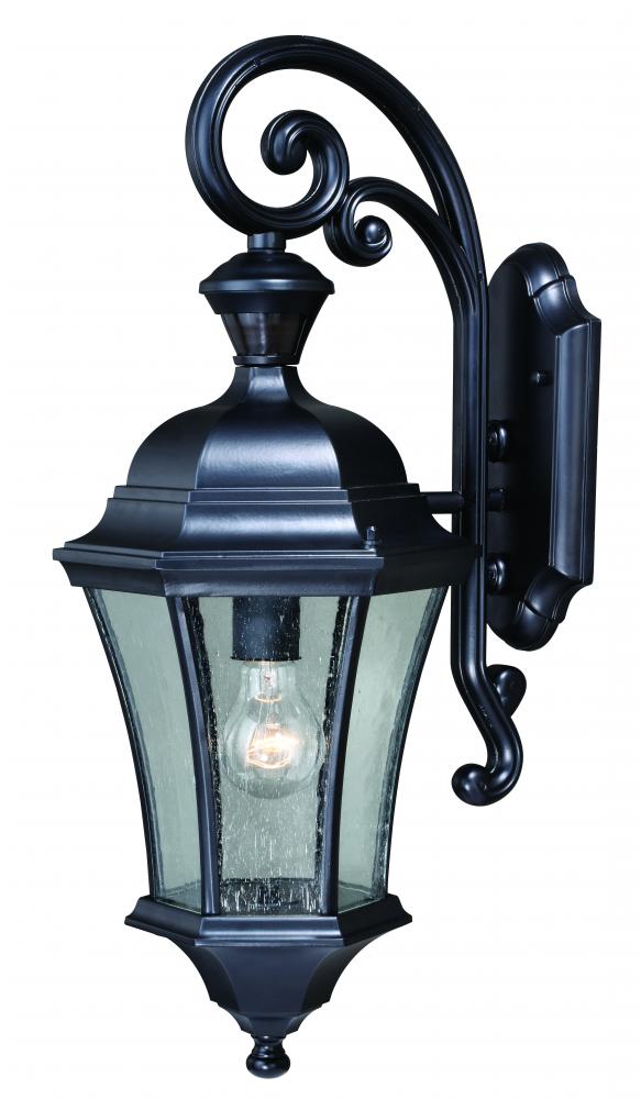 Aberdeen Motion Sensor Dusk to Dawn Outdoor Wall Light Shiny Black