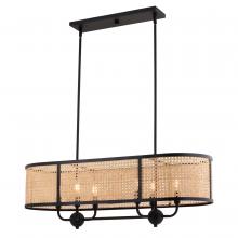 Vaxcel International H0308 - Berens 36-in. W 6 Light Linear Chandelier Matte Black