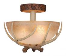 Vaxcel International CF33016NS - Lodge 16-in Antler Semi Flush Ceiling Light Noachian Stone