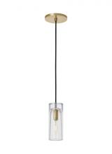 Visual Comfort & Co. Modern Collection SLPD277CNB - Sean Lavin Horizon 1-light dimmable small accent pendant with natural brass finish and glass shade