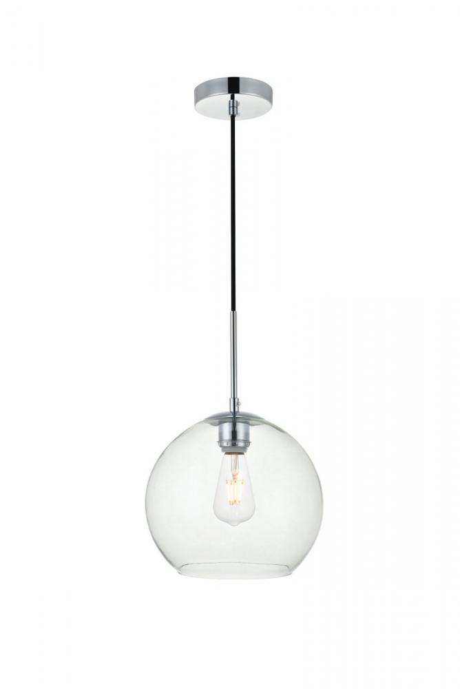 Baxter 1 Light Chrome Pendant With Clear Glass