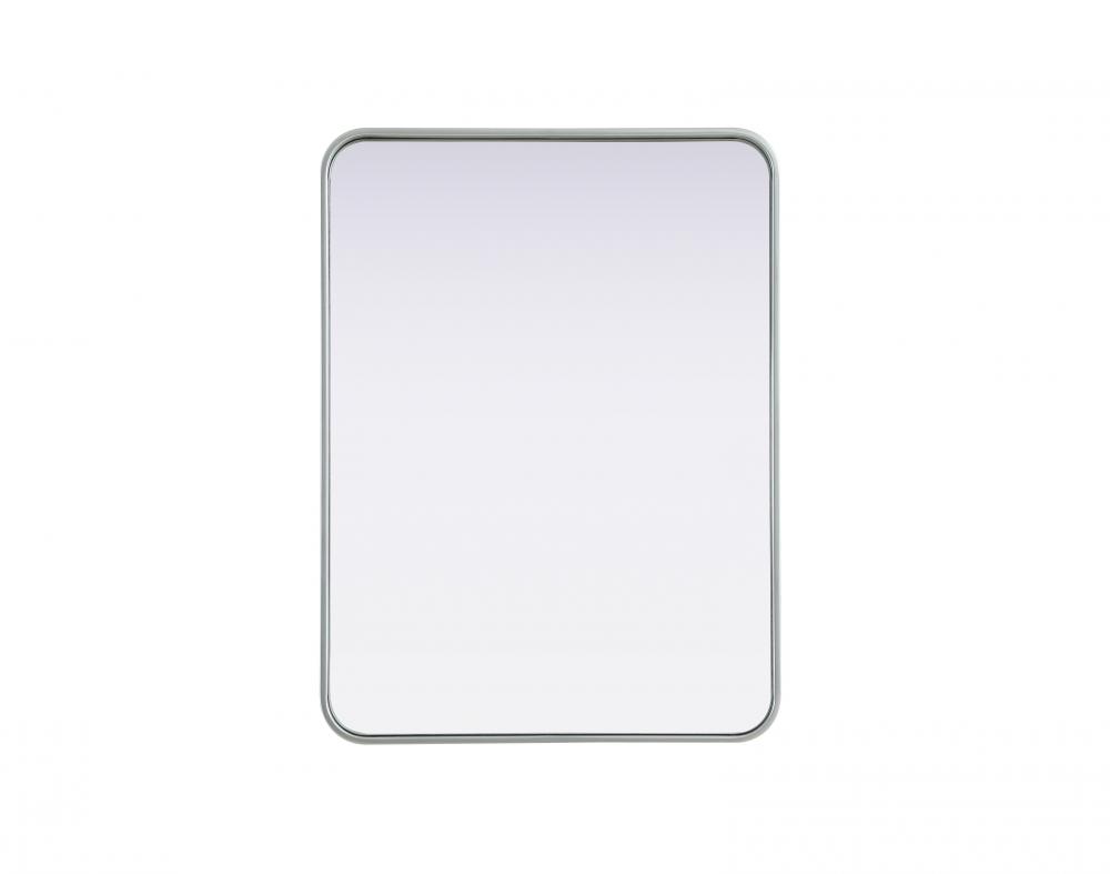 Contour Metal Rectangle Mirror 24x32 in Silver