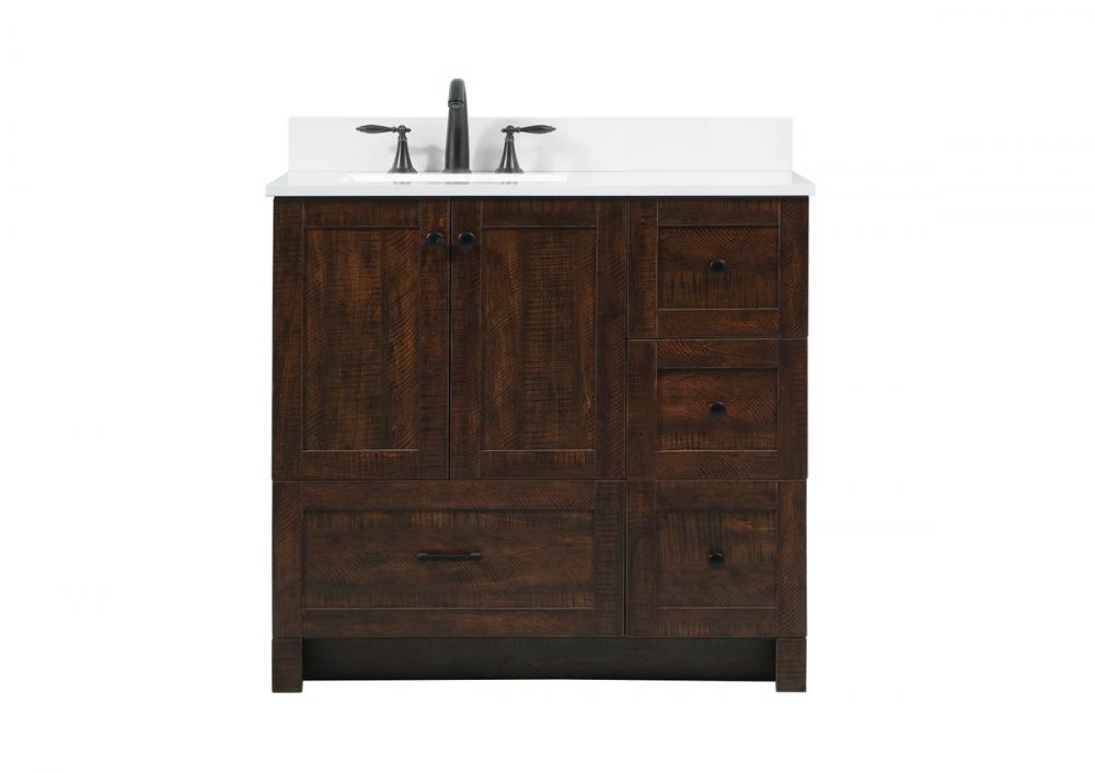 36 inch Single bathroom vanity in expresso with backsplash