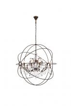 Elegant 1130G43DB/RC - Geneva 18 light Dark Bronze Chandelier Clear Royal Cut crystal