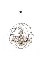 Elegant 1130G60DB/RC - Geneva 25 light Dark Bronze Chandelier Clear Royal Cut crystal