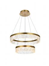 Elegant 2050G22SG - Linden 22 Inch Adjustable LED Chandelier in Satin Gold