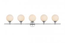 Elegant LD7317W47CH - Cordelia 5 light Chrome and frosted white Bath Sconce