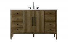 Elegant VF29654HO - 54 inch Single Bathroom Vanity in Hazel Oak