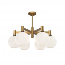 Alora Lighting CH506230AGOP - Castilla 29-in Aged Gold/Opal Matte Glass 6 Lights Chandeliers