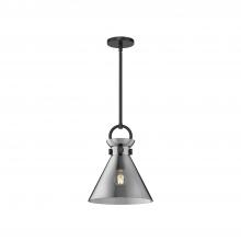 Alora Lighting PD412511MBSM - Emerson 11-in Matte Black/Smoked 1 Light Pendant