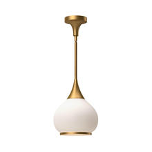 Alora Lighting PD524110AGOP - Hazel 10-in Aged Gold/Opal Matte Glass 1 Light Pendant