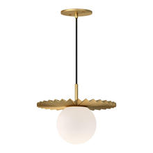 Alora Lighting PD501212BGOP - Plume 12-in Brushed Gold/Opal Matte Glass 1 Light Pendant