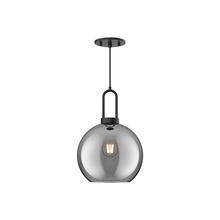 Alora Lighting PD601710MBSM - Soji 10-in Matte Black/Smoked Solid Glass 1 Light Pendant