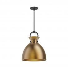 Alora Lighting PD411314MBAG - Waldo 14-in Matte Black/Aged Gold 1 Light Pendant