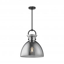 Alora Lighting PD411814MBSM - Waldo 14-in Matte Black/Smoked 1 Light Pendant